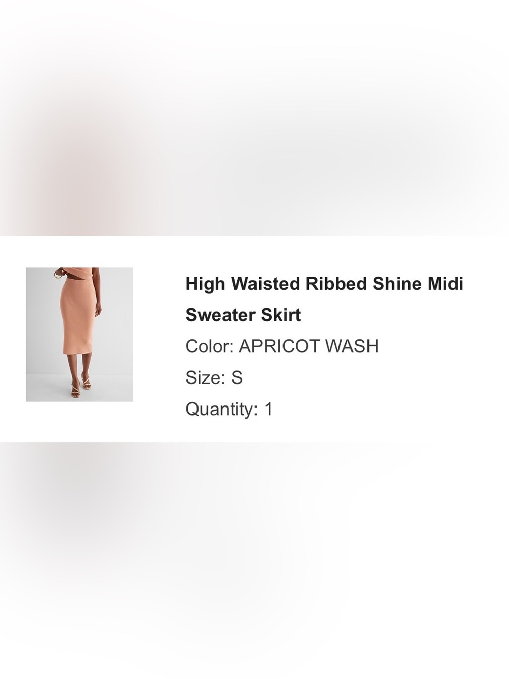 NWOT Express High Waisted Ribbed Shine Midi Pencil Skirt - Size S